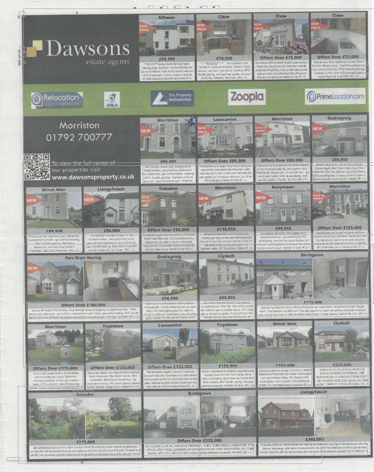 Dawsons newspaper advertising